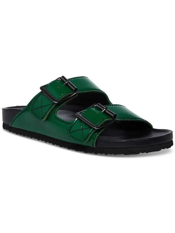 Boxer Womens Patent Leather Summer Slide Sandals