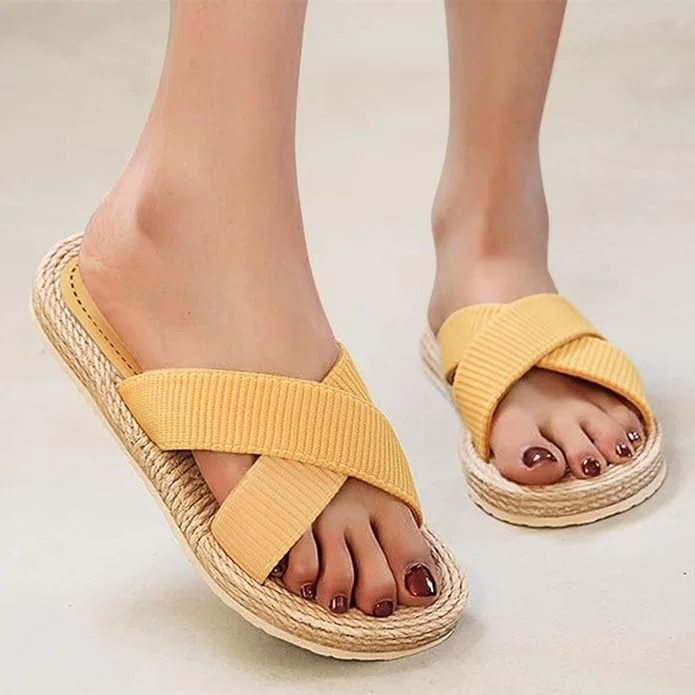 BRONTE™ CASUAL CROSS STRAP BOHEMIAN SLIDE SANDALS