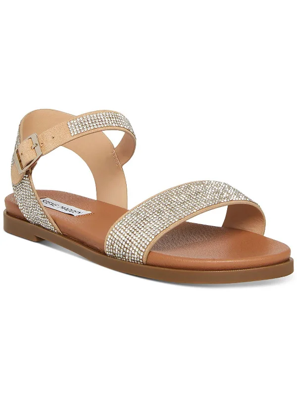 Dina Womens Rhinestone Open Toe Slingback Sandals