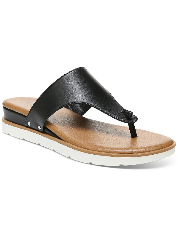 Emmaa Womens Faux Leather Slip On Thong Sandals