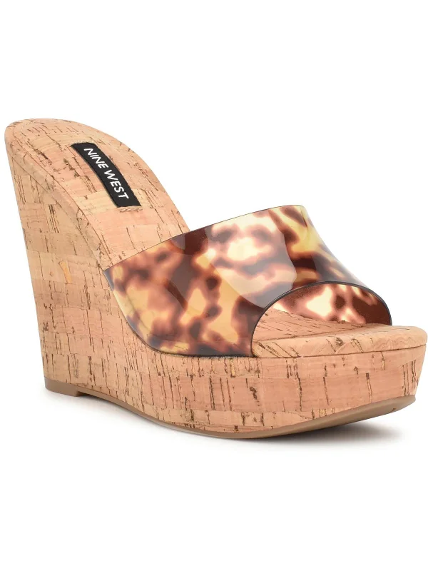 Herden Womens Cork Slip-On Wedge Sandals