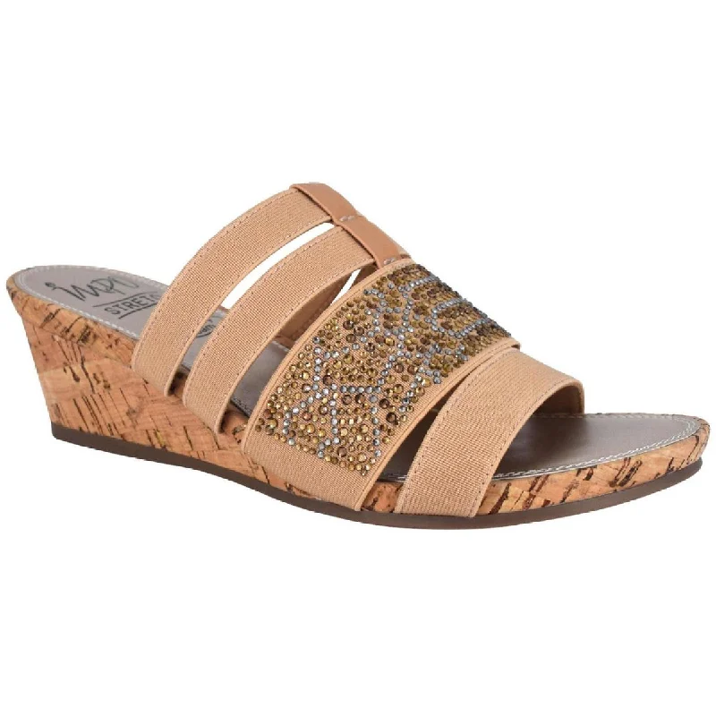 Impo Womens Emberly Cork Memory Foam Wedge Sandals