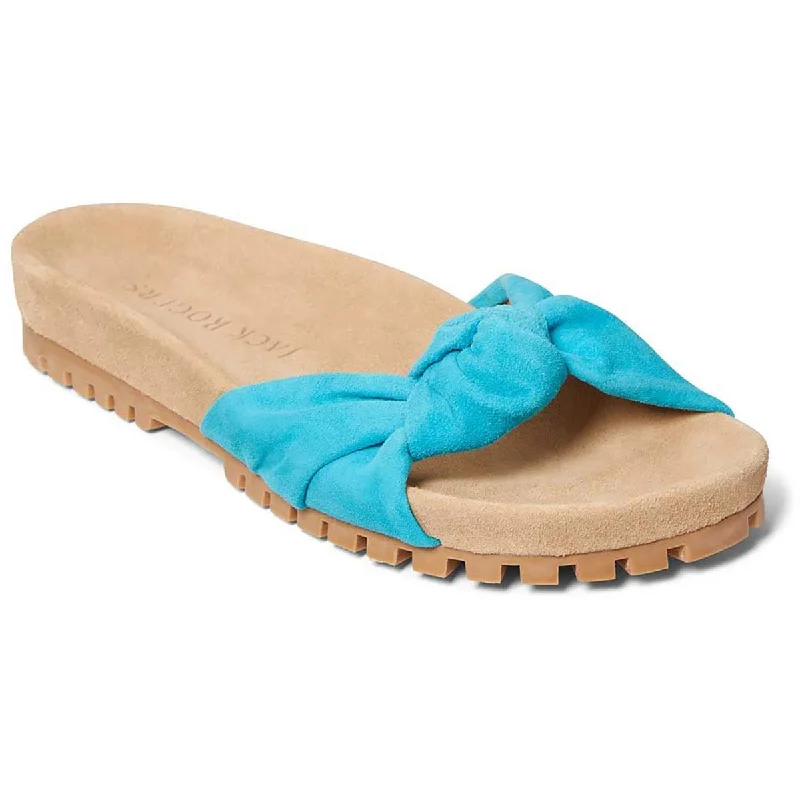 Jack Rogers Womens Phoebe Knotted Comfort Suede Slip-On Slide Sandals