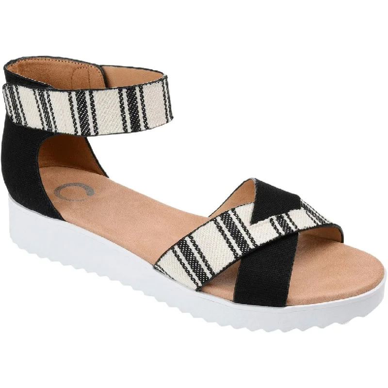 Journee Collection Womens Java Strappy Slide On Wedge Sandals