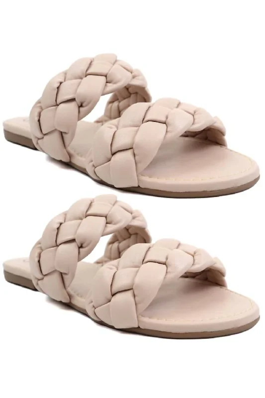 Lexi 5 Braided Strap Sandals In Nude