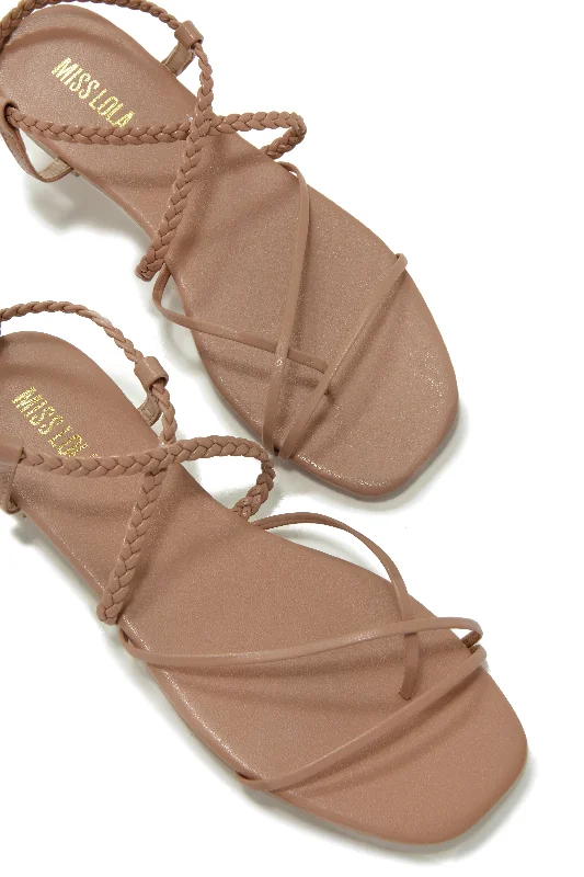 Live In Paradise Lace Up Sandals - Nude