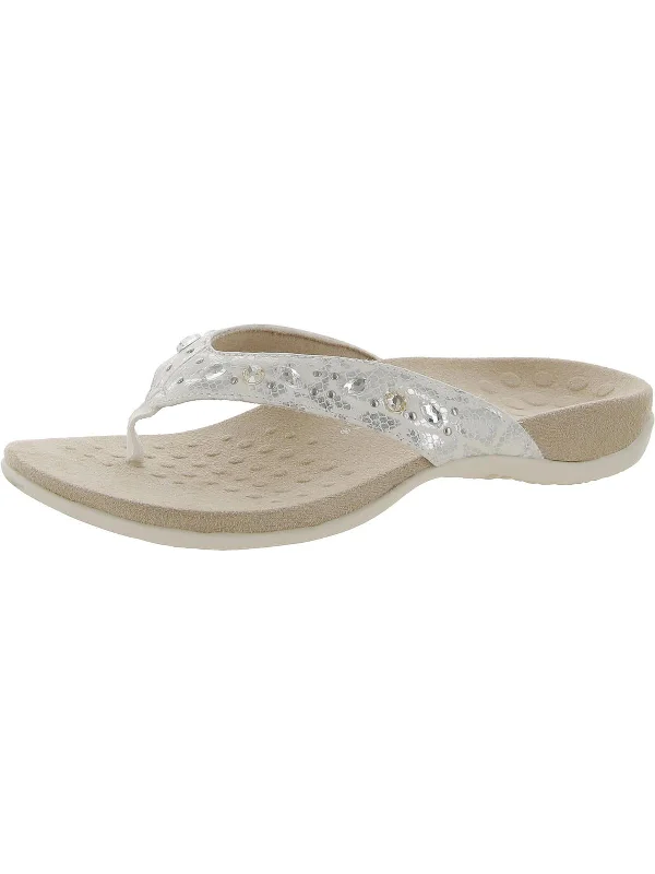 Lucia Womens Embellished Thong Sandals