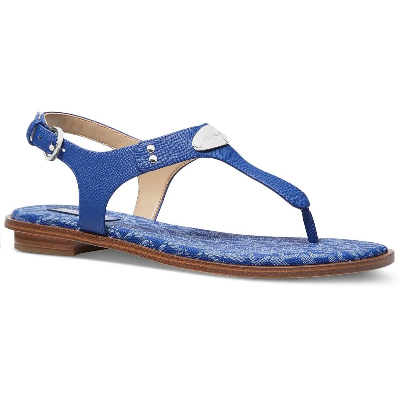 MICHAEL Michael Kors MK Plate Women's Faux Leather Slingback Thong Sandals