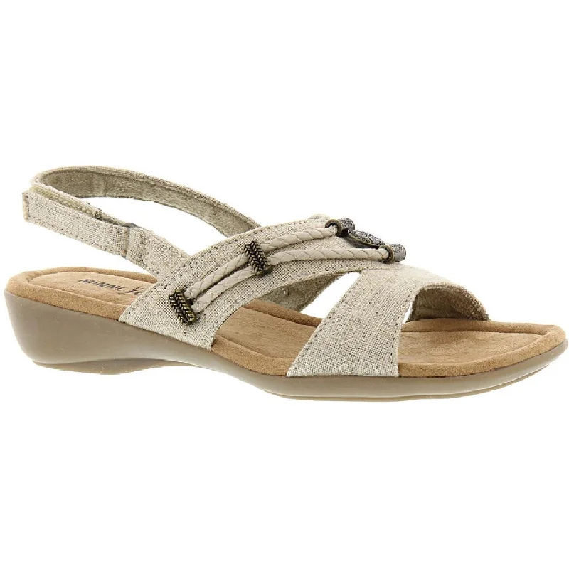 Minnetonka Womens Silvie Leather Cushioned Slingback Sandals