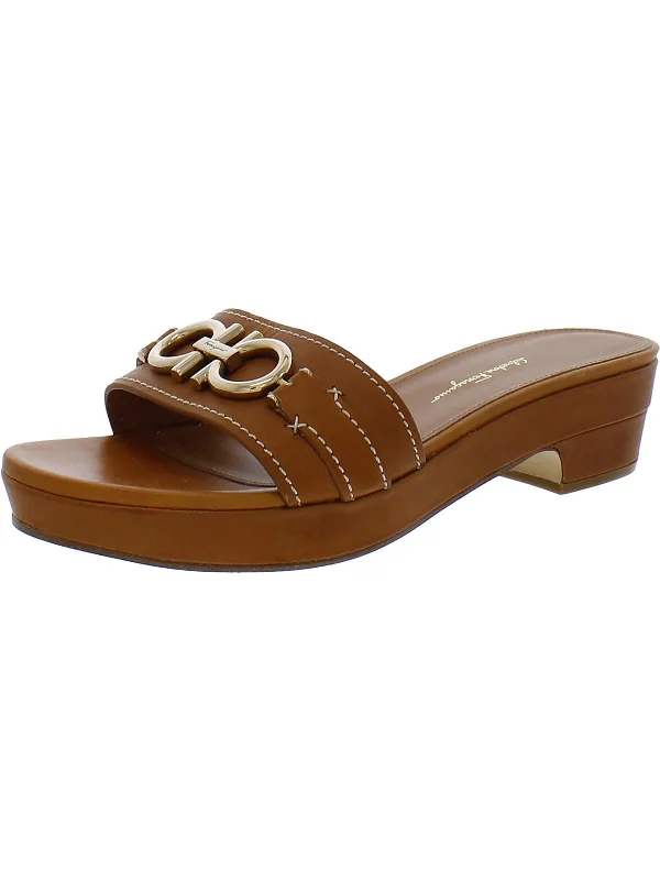 PHILEIN Womens Leather Round Toe Sandals