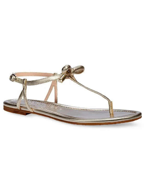 Piazza Womens Leather Metallic Thong Sandals