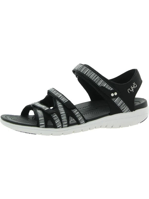 Savannah Womens Textured Contrast Trim Sport Sandals