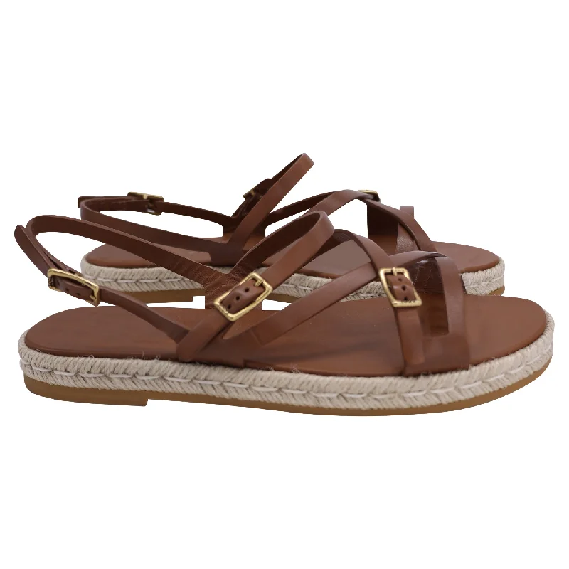 Tod's Strappy Sandals in Brown Leather