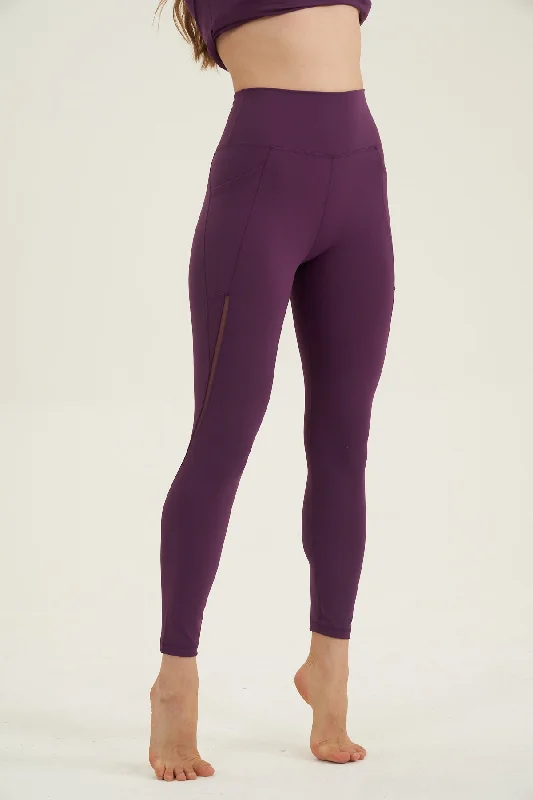 X BY GOTTEX LONG MESH LEGGING IN PURPLE