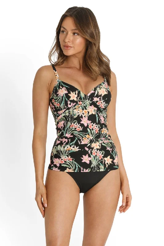 AZURA CAMELLIA CROSS FRONT TANKINI TOP