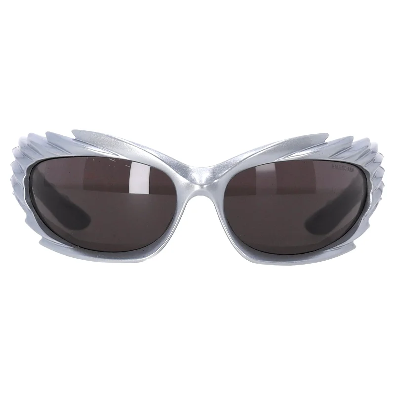 Balenciaga Spike Biker Sunglasses in Silver Acetate