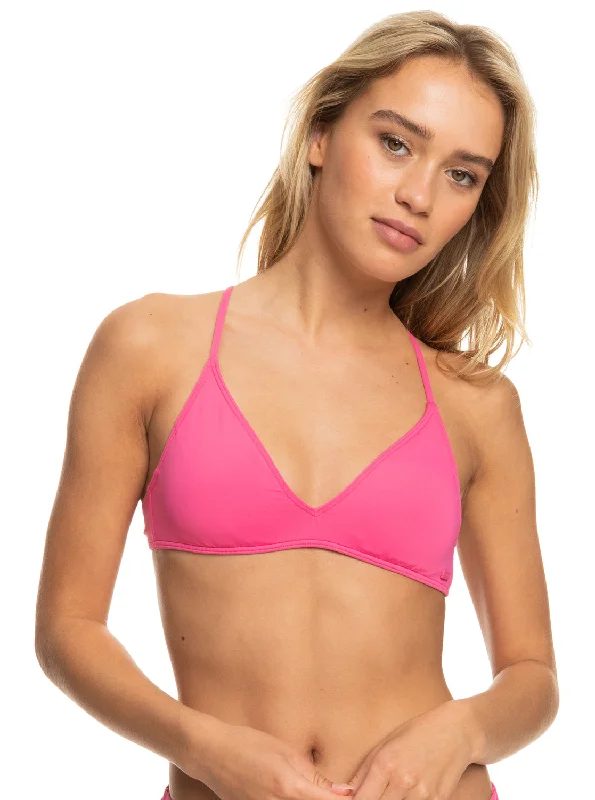 Beach Classics Athletic Triangle Bikini Top - Shocking Pink