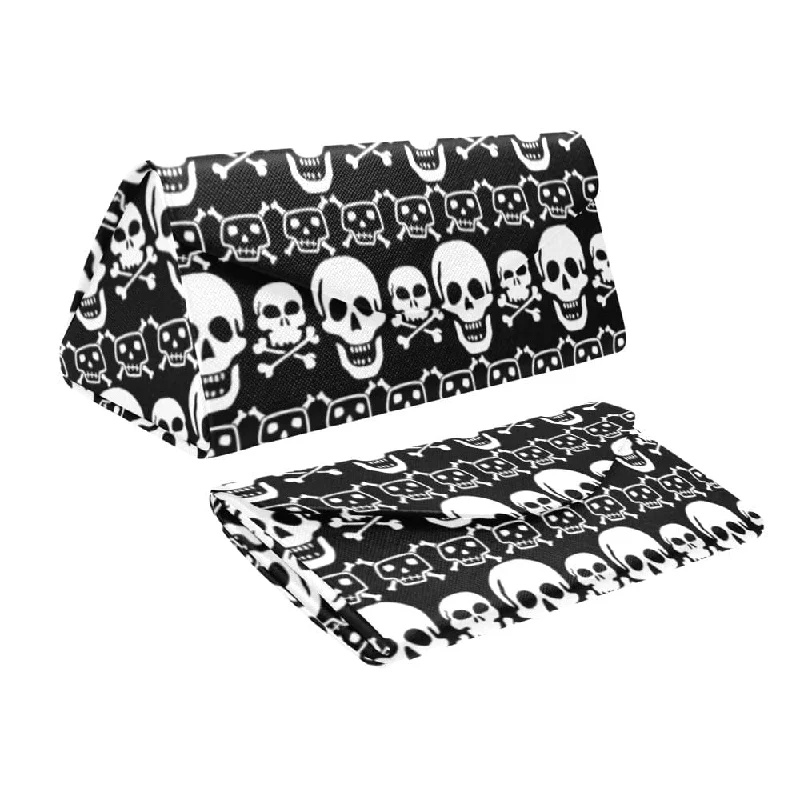 Black White Skuls Custom Foldable Glasses Case