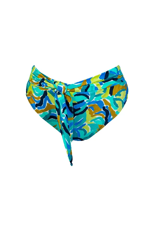 Havana Tropical Tie Front High Waisted Bottom