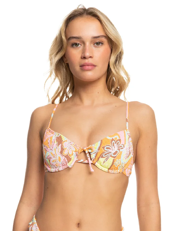 Floraldelic Underwired Bikini Top - Mock Orange Roxy Delic