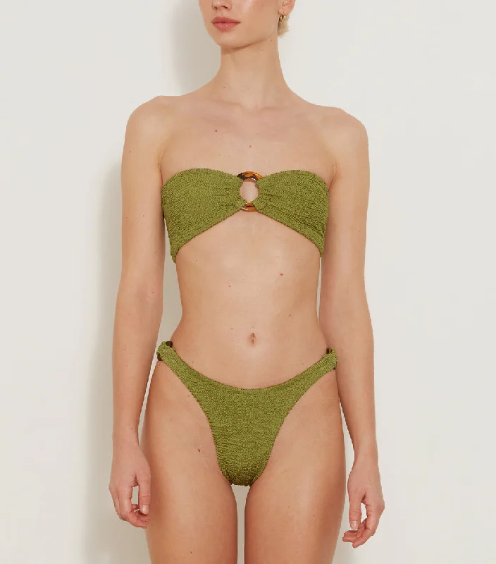 Gloria Bikini Set in Metallic Moss