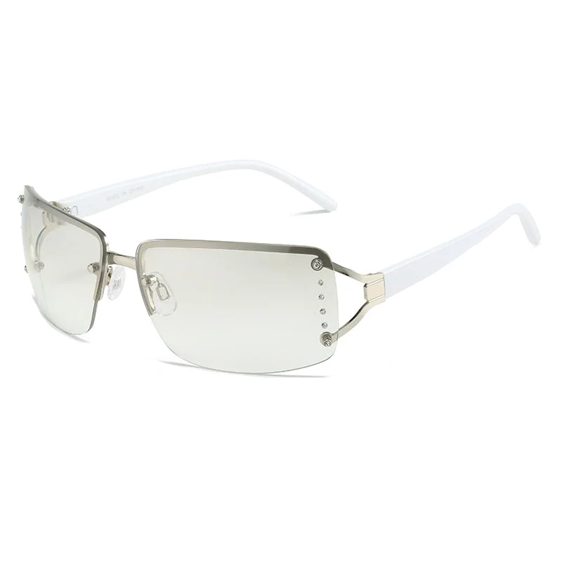 Gradient UV400 Rimless Punk Style Eyewear Sunglasses for Women