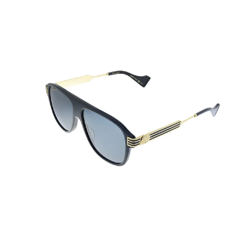 Gucci  GG 0587S 001 Unisex Aviator Sunglasses