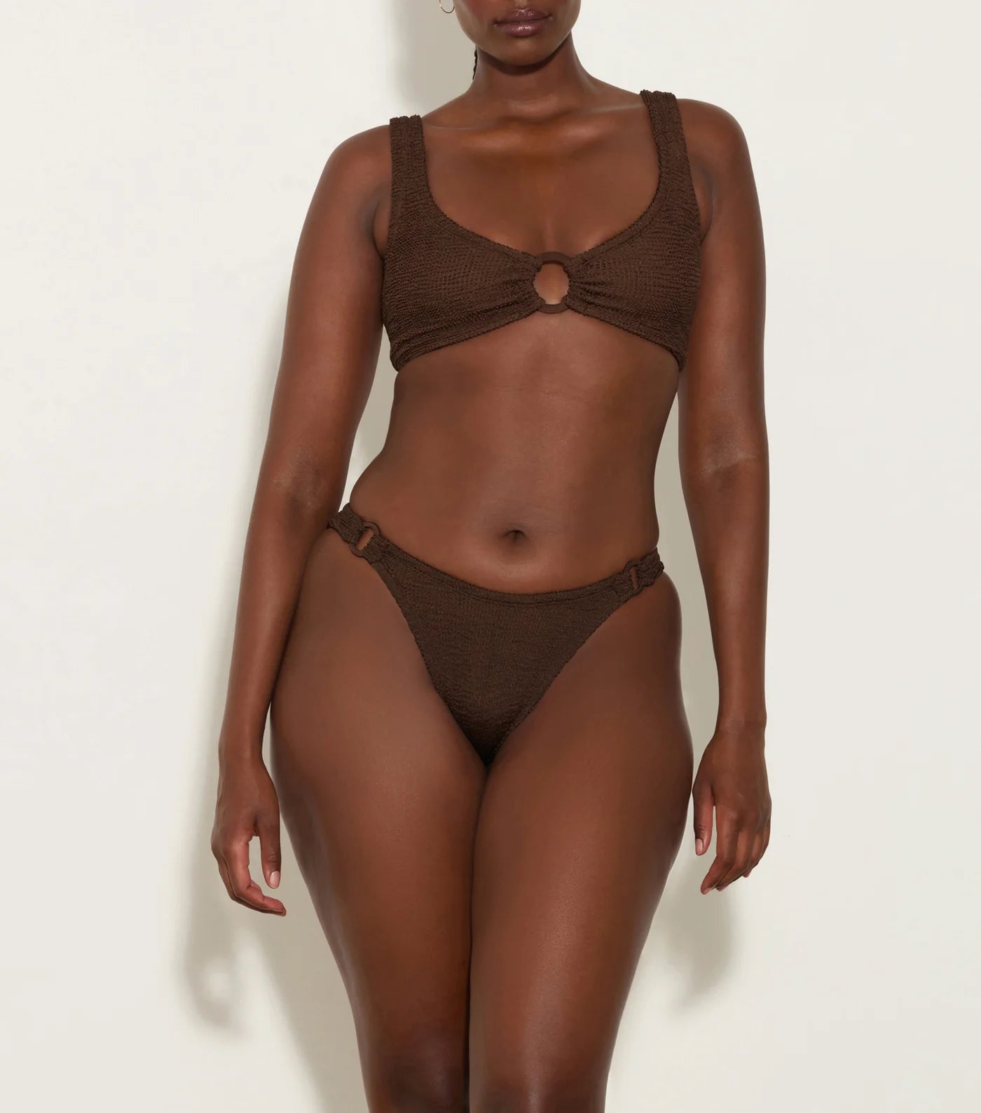 Hallie Bikini Set in Metallic Chocolate