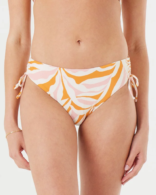 Hipster Ruched Sides Bikini Bottom - Pink Combo