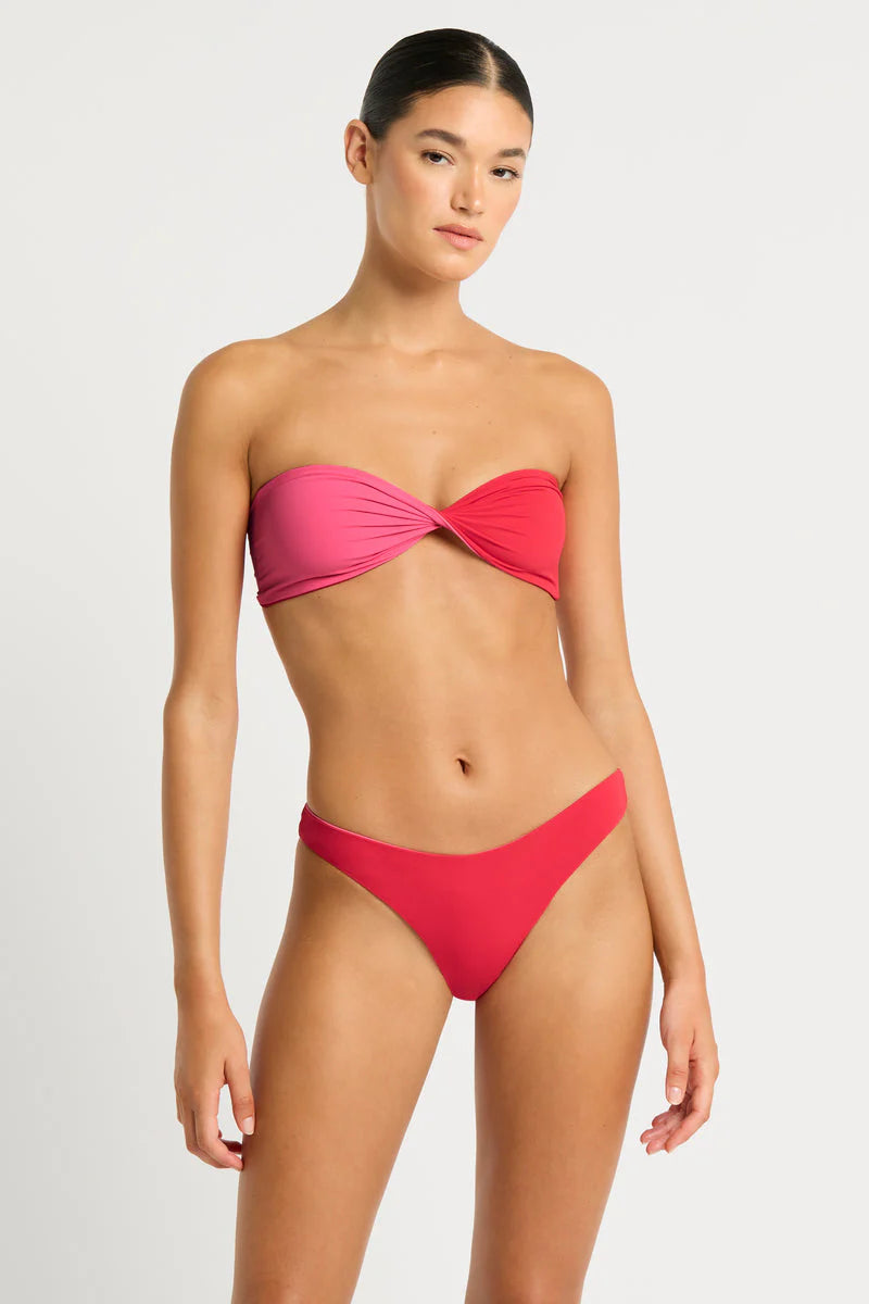 Ida Tie Back Bandeau Cherry Hibiscus