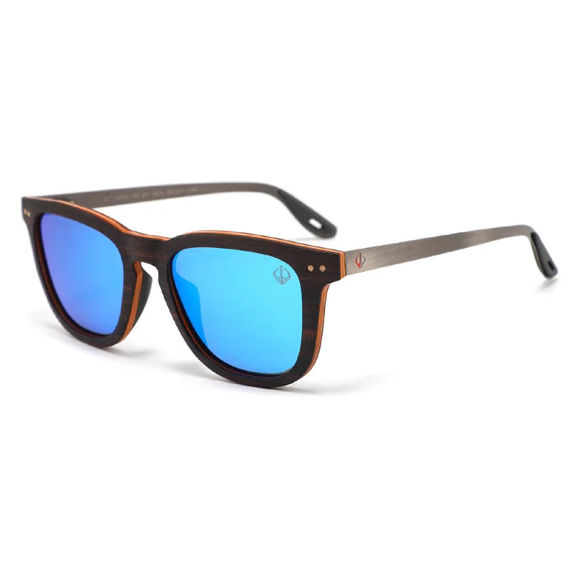 Dark Walnut with "Open Ocean Blue" (Mirror) Lens