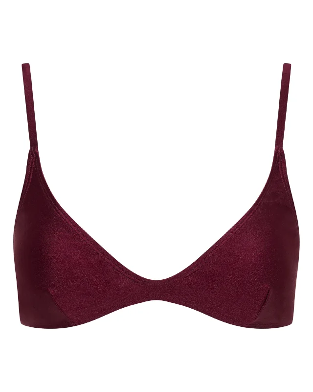 Lucy Scoop Bikini Top - Merlot