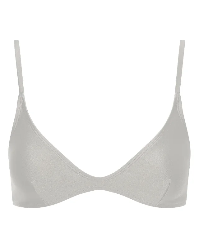 Lucy Scoop Bikini Top - White