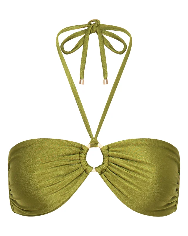 Mia Bandeau Bikini Top - Olive