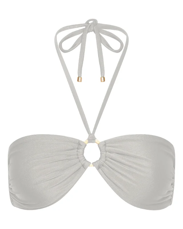 Mia Strapless Bandeau Bikini Top - White