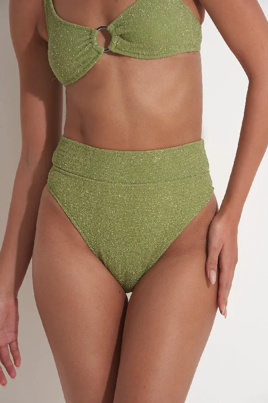 PILPEL HIGH WAIST BOTTOM IN GREEN LUREX