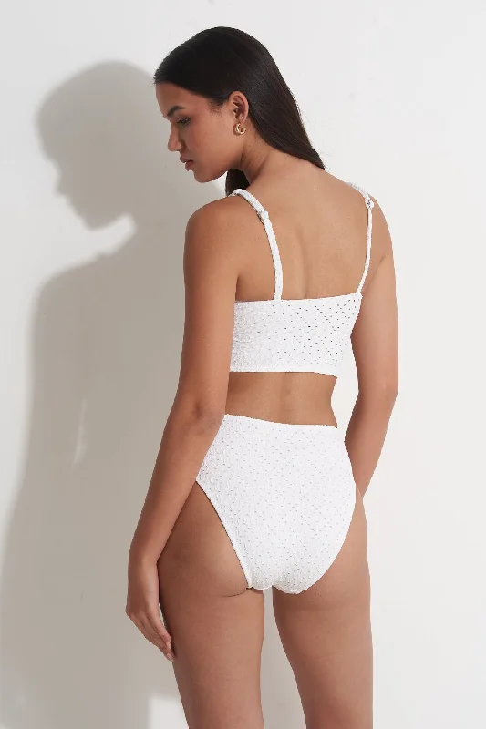 PILPEL HIGH WAIST BIKINI BOTTOM IN WHITE