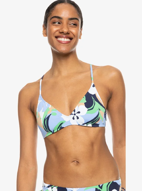 Printed Beach Classics Strappy Bra Bikini Top - Vintage Indigo Archive Roxy