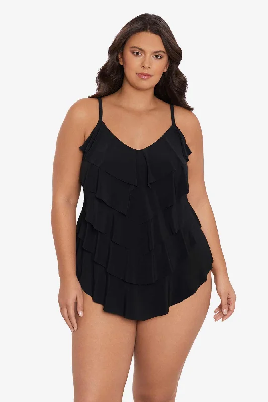 Plus Size Rachel Tankini Top - Black