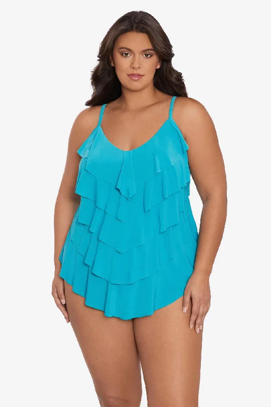 Plus Size Rachel Tankini Top - Turquoise