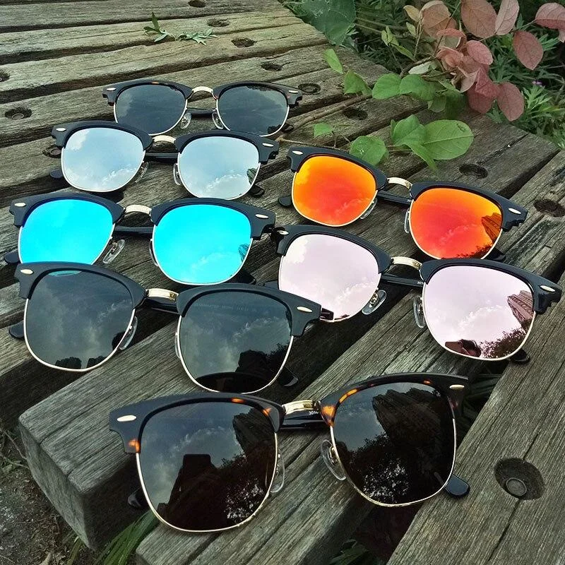 Retro Style Men's Real Glass Lens Acetate Frame Driving Sunglasses Goggles