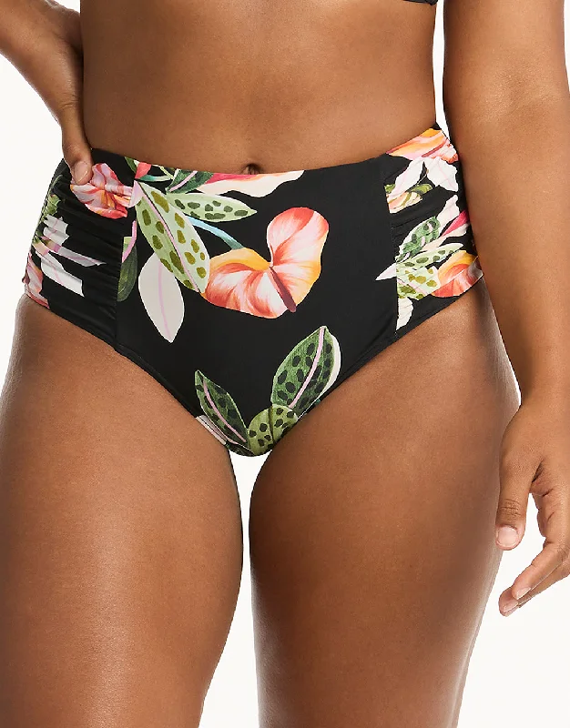 Sundown High Waist Gathered Side Bikini Pant