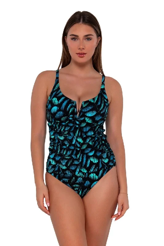 SUNSETS PRINTED ZURI V-WIRE TANKINI TOP