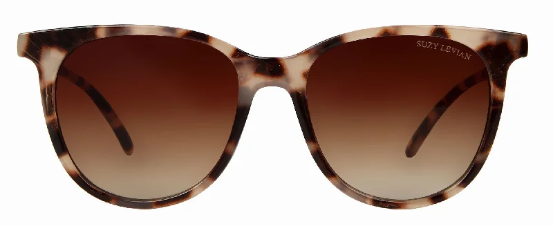 Suzy Levian Women's Brown Tortoise Square Lens Sunglasses