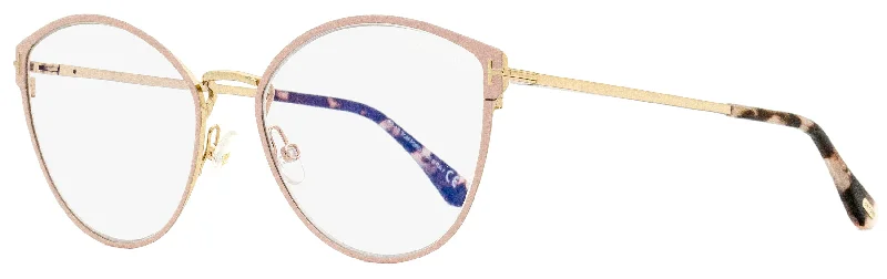 Tom Ford Women's Blue Block Eyeglasses TF5573B 072 Pink/Gold 55mm