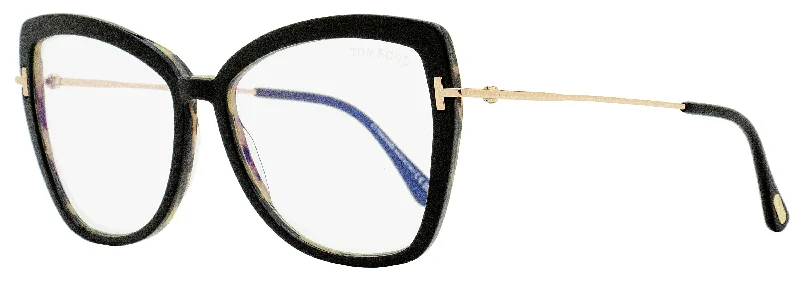 Tom Ford Women's Butterfly Eyeglasses TF5882B 005 Black/Gold 55mm