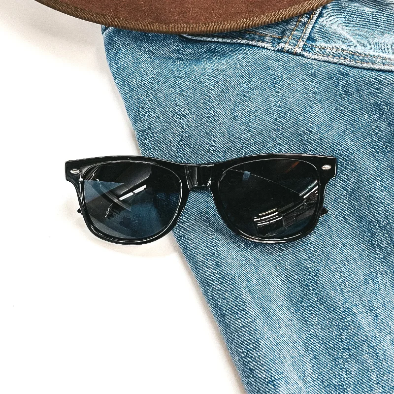 Showing Up Early Wayfarer Style Sunglasses in Black